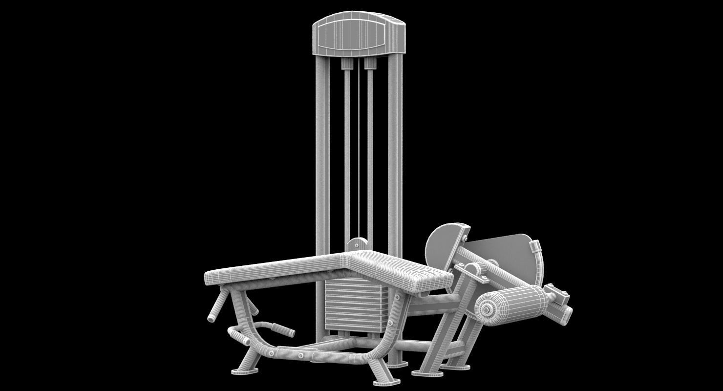 GYM Leg Curl 3D model_6