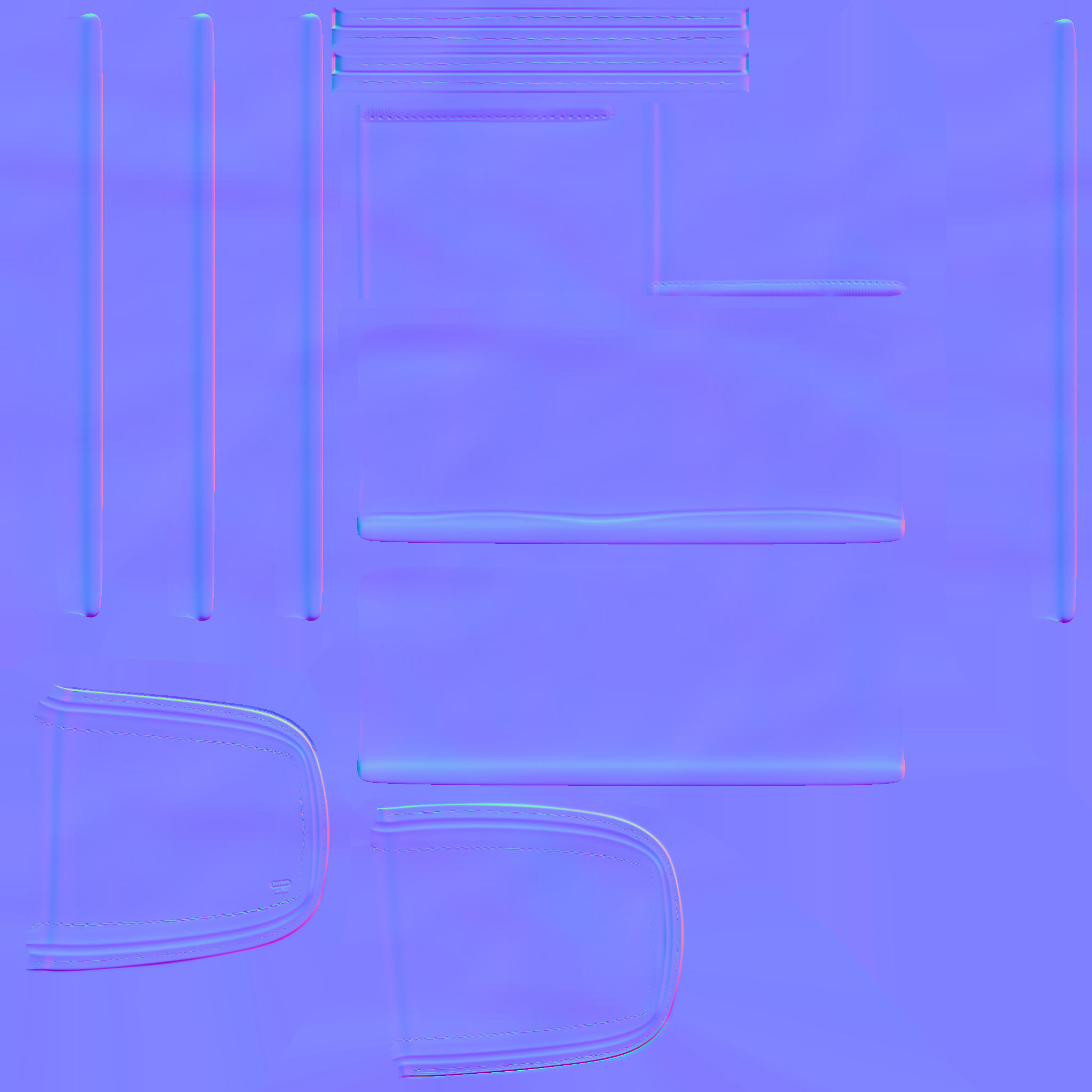 Wallet tan leather bifold 3D model_8