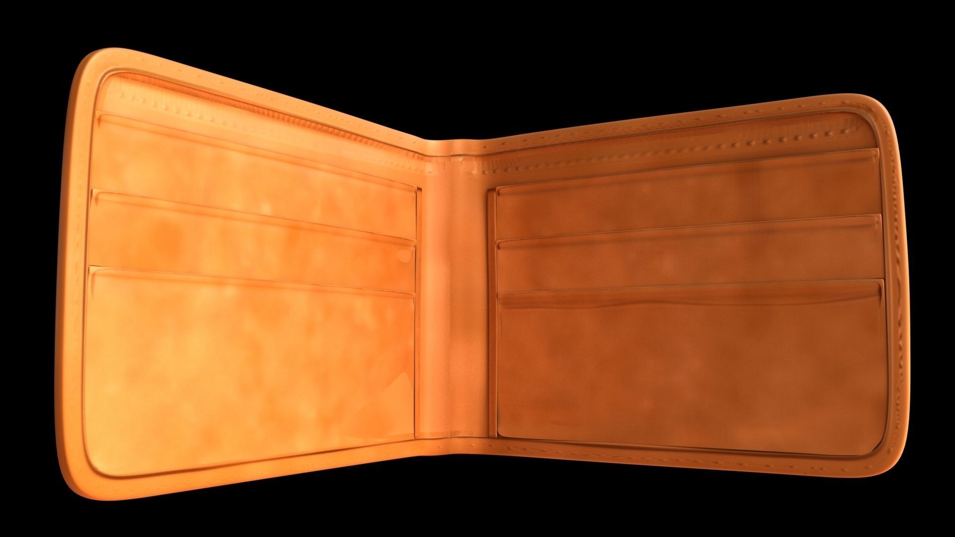 Wallet tan leather bifold 3D model_2