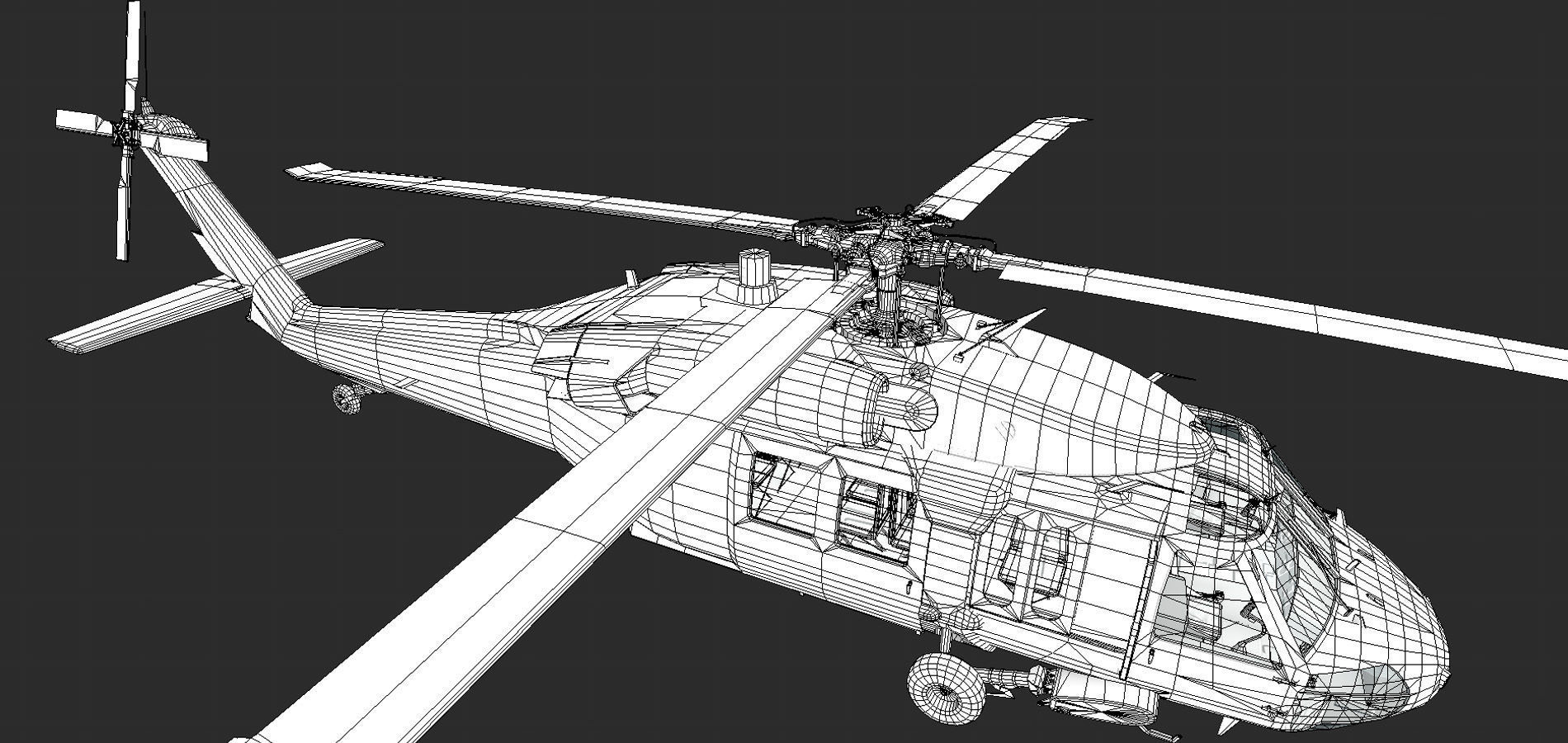UH 60 black hawk helicopter Low-poly 3D model_22