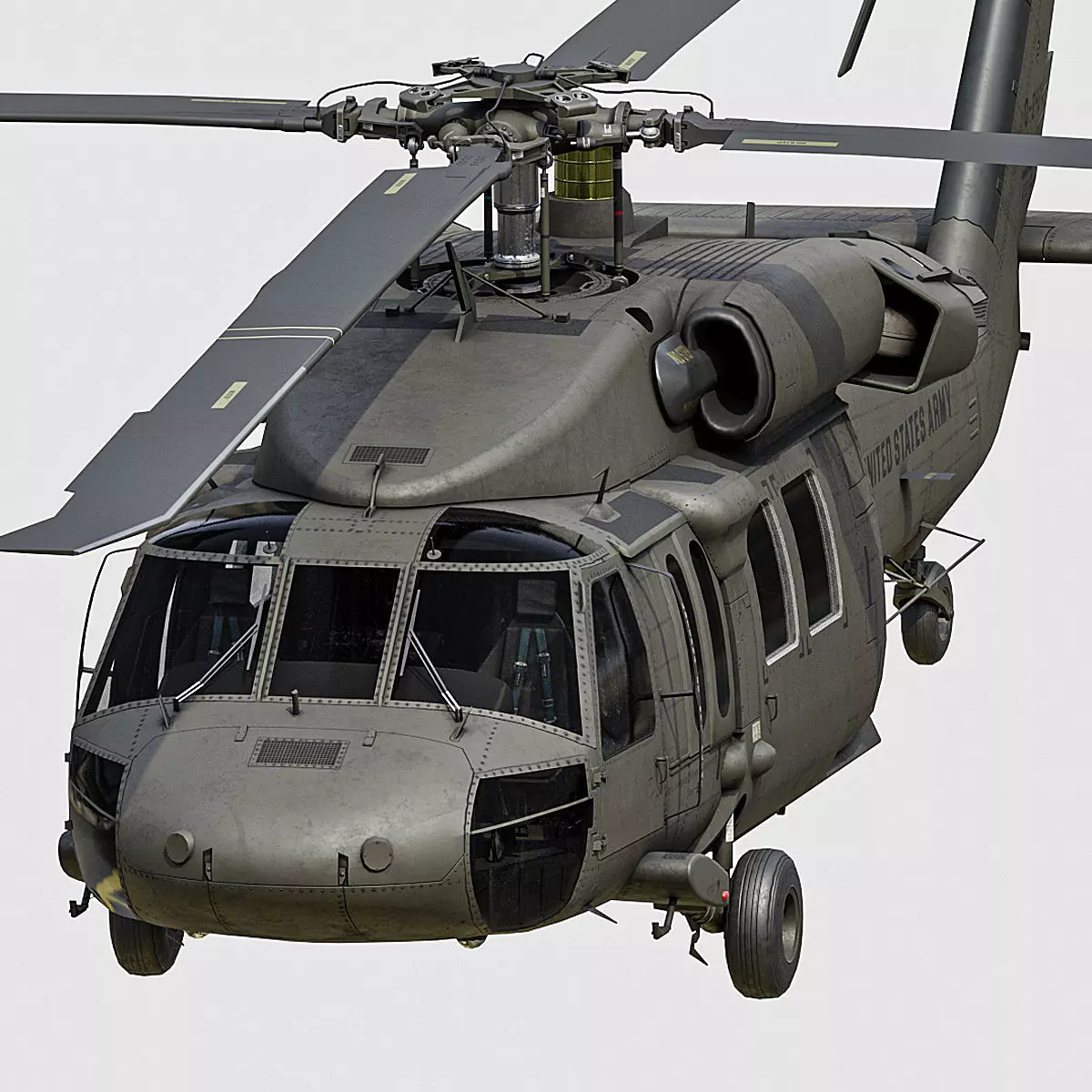 UH 60 black hawk helicopter Low-poly 3D model_0