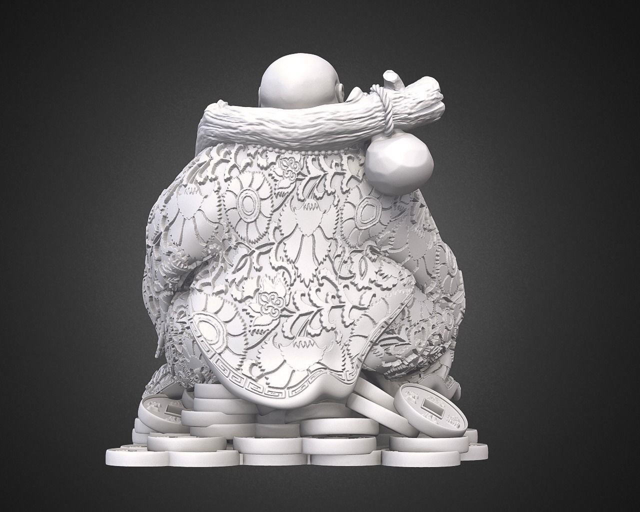 Laughing Buddha Chinese God 3D print model_5
