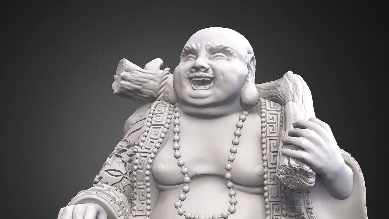 Laughing Buddha Chinese God 3D print model_11