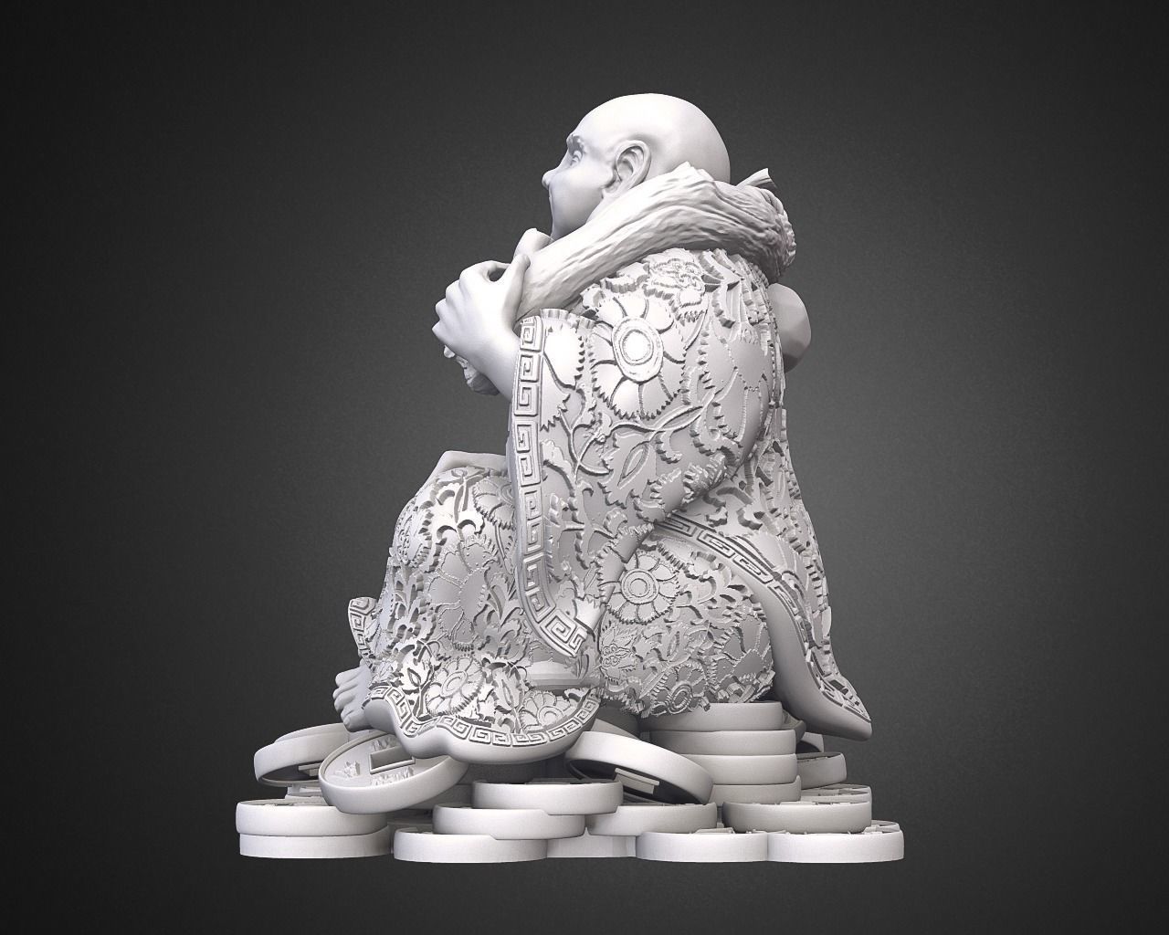 Laughing Buddha Chinese God 3D print model_3