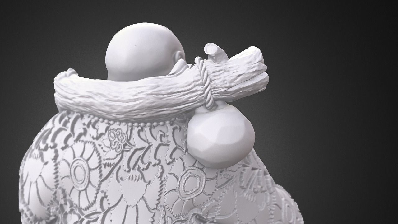 Laughing Buddha Chinese God 3D print model_12