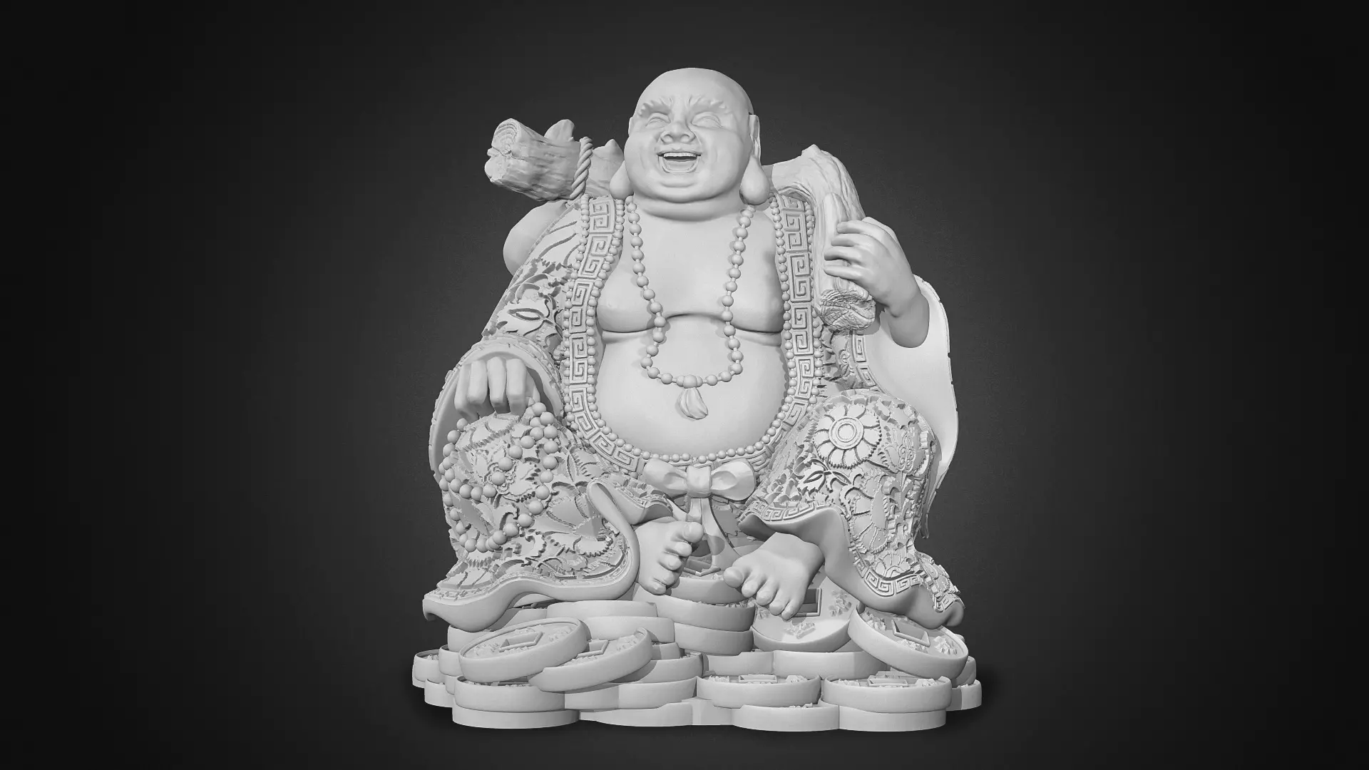 Laughing Buddha Chinese God 3D print model_0