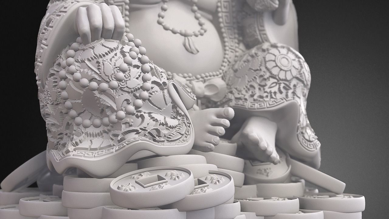 Laughing Buddha Chinese God 3D print model_13