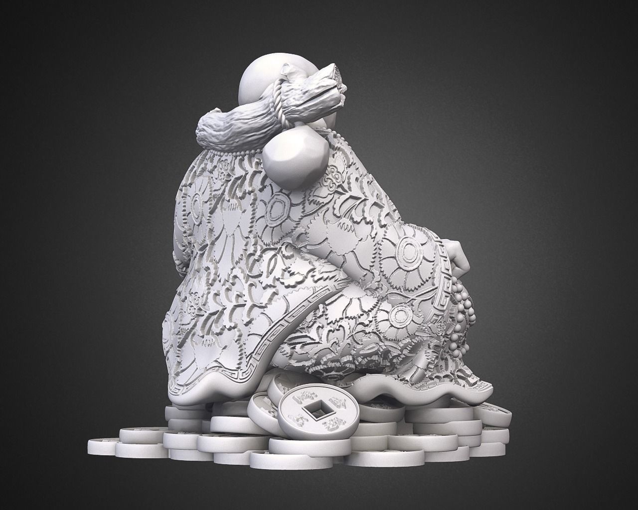Laughing Buddha Chinese God 3D print model_7