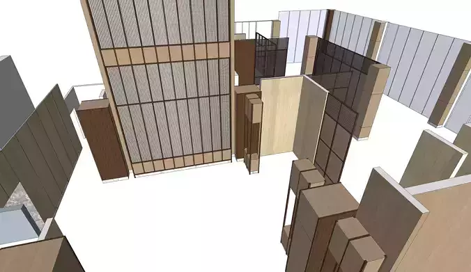 louver partition wooden 5 star hotel japanese