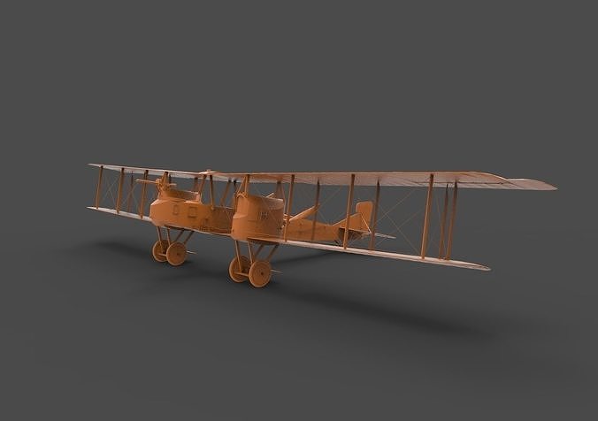 C - 22 orange biplane 3D print model