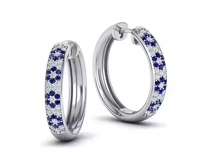 Hoop Earrings 22mm Diamond earrings 3dmodel 3D print model