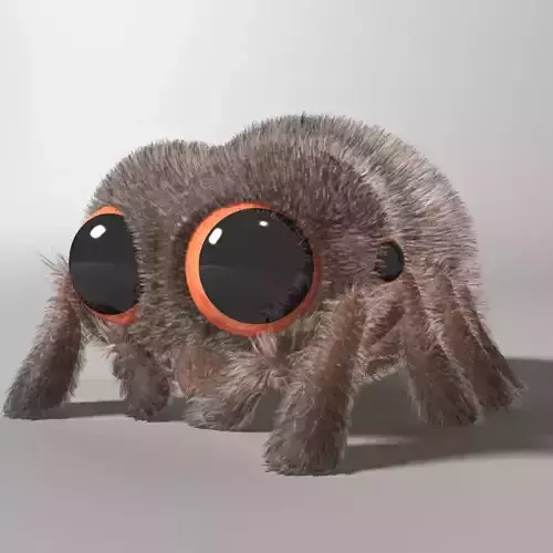 Cartoon Spider Rigged Low-poly 3D model