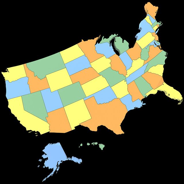 United States of America Map 3D model_7