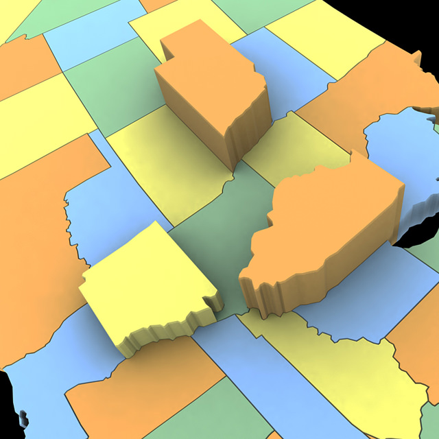 United States of America Map 3D model_8