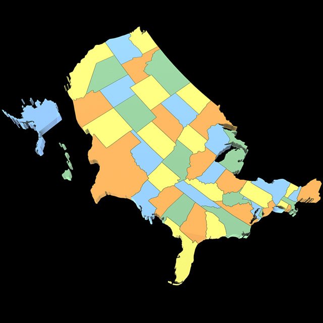 United States of America Map 3D model_5