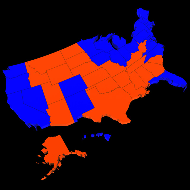 United States of America Map 3D model_1