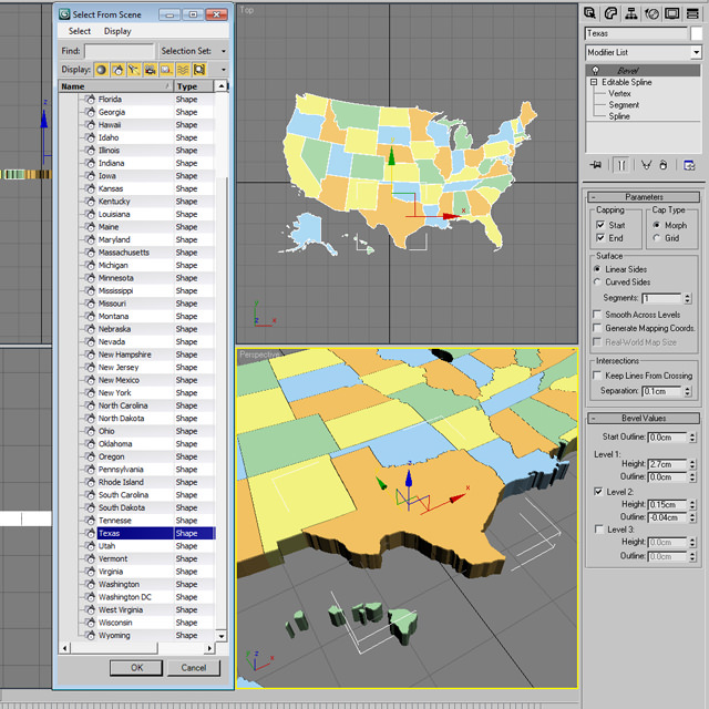 United States of America Map 3D model_6