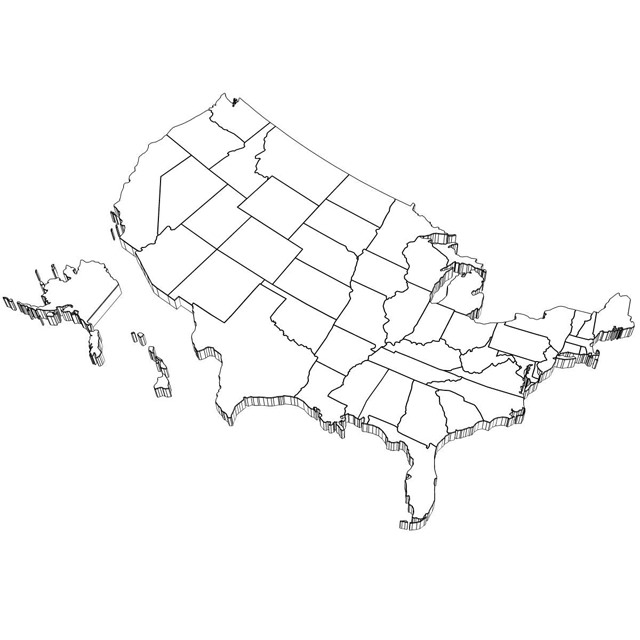 United States of America Map 3D model_3