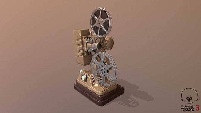 Retro Film Projector Low-poly 3D model