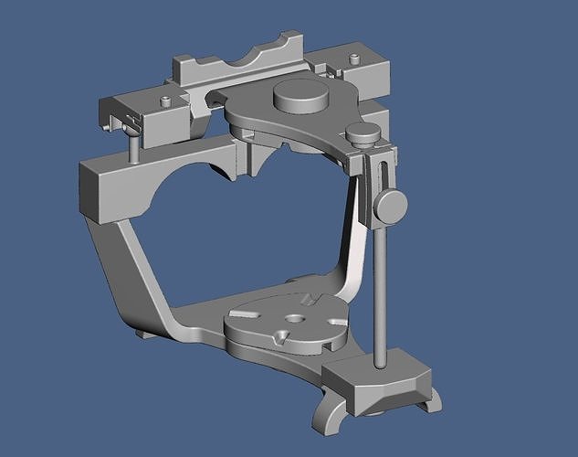 Denar type dental articulator in STL 3D print model