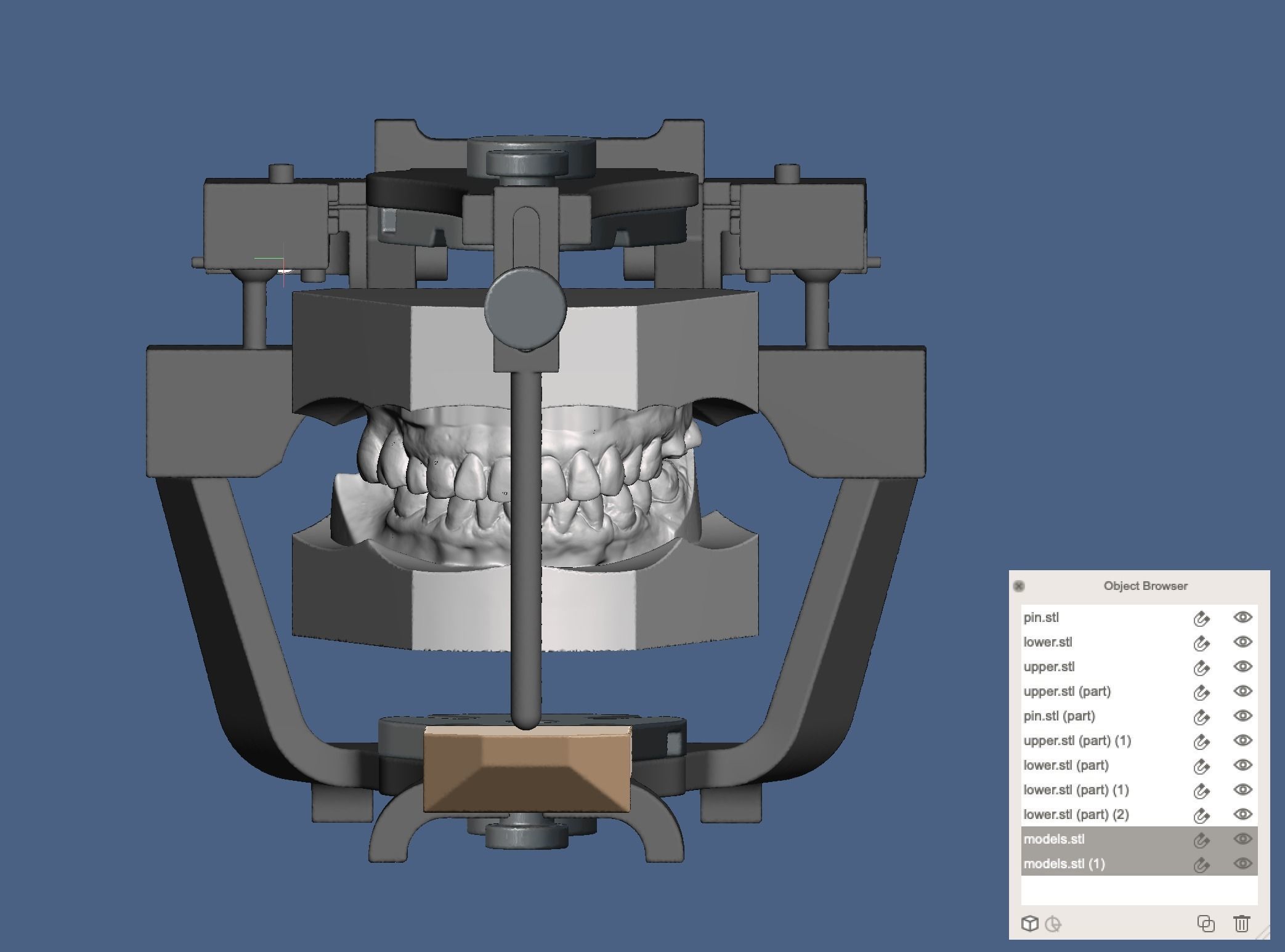 Denar type dental articulator in STL 3D print model_5