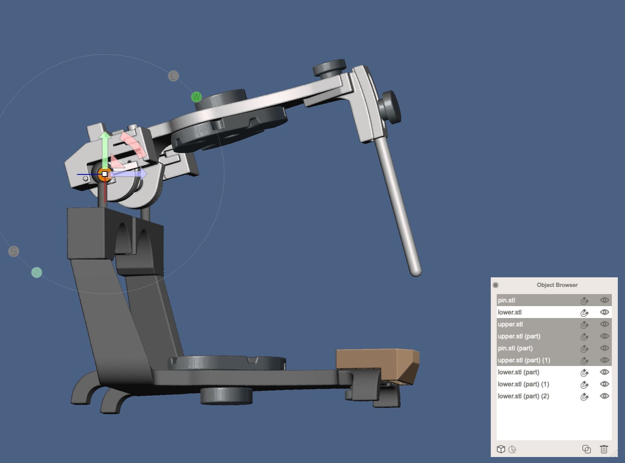 Denar type dental articulator in STL 3D print model_4