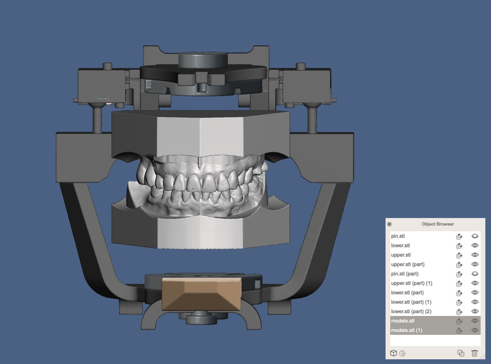 Denar type dental articulator in STL 3D print model_6