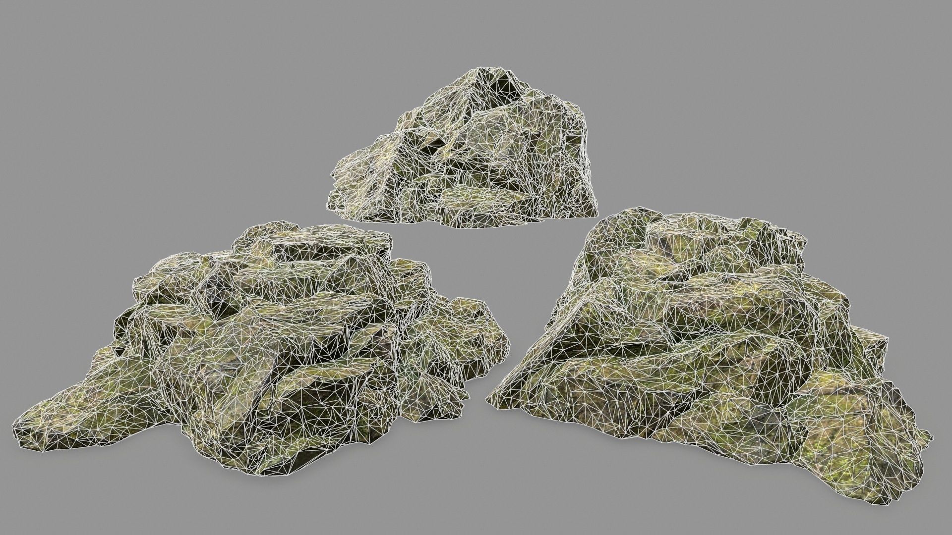 Rock Set mountain of rocks Low-poly 3D model_2