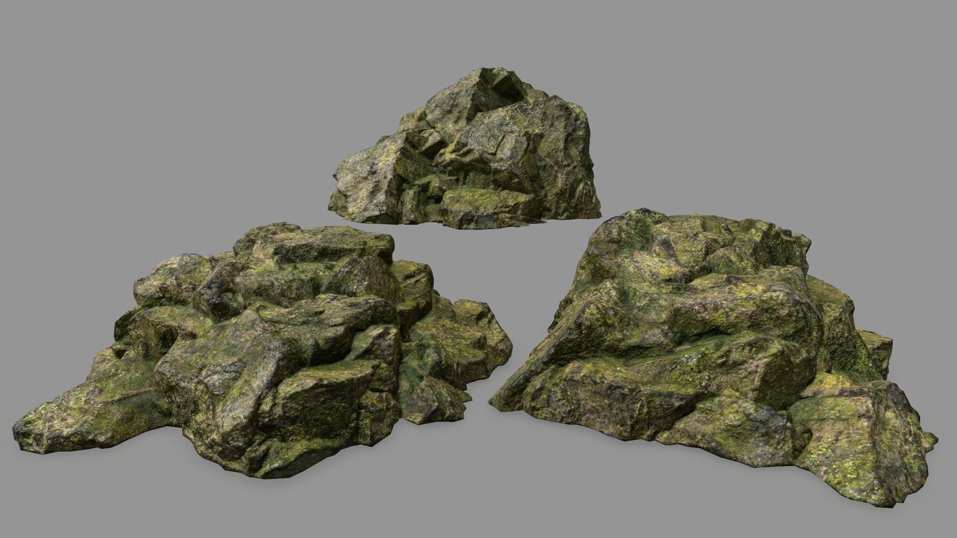 Rock Set mountain of rocks Low-poly 3D model_1
