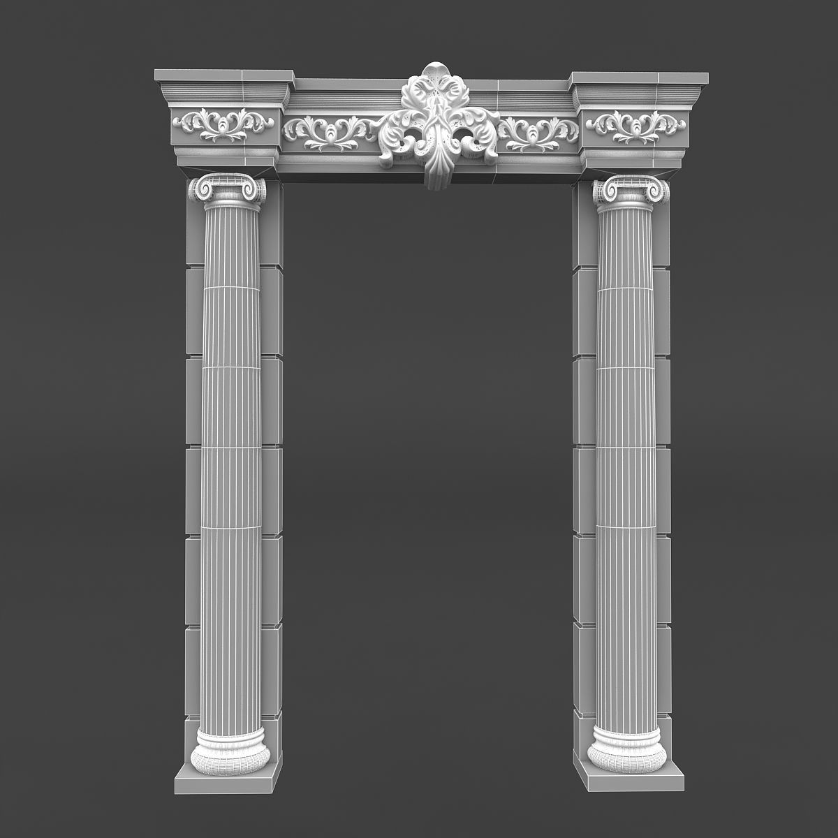 classic patterned door 03 3D model_6