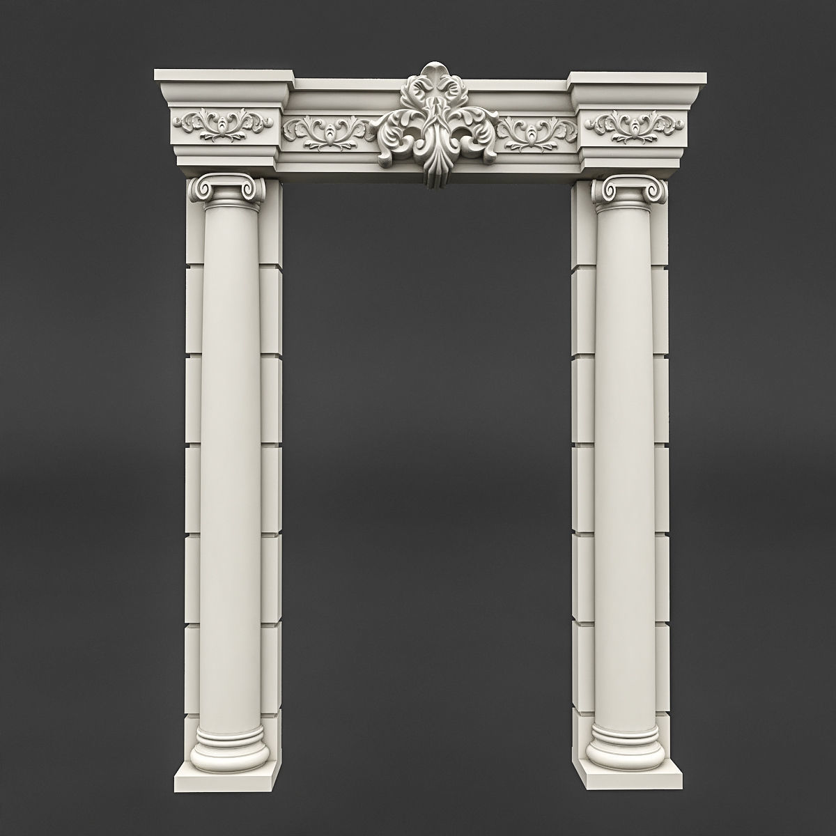 classic patterned door 03 3D model_2