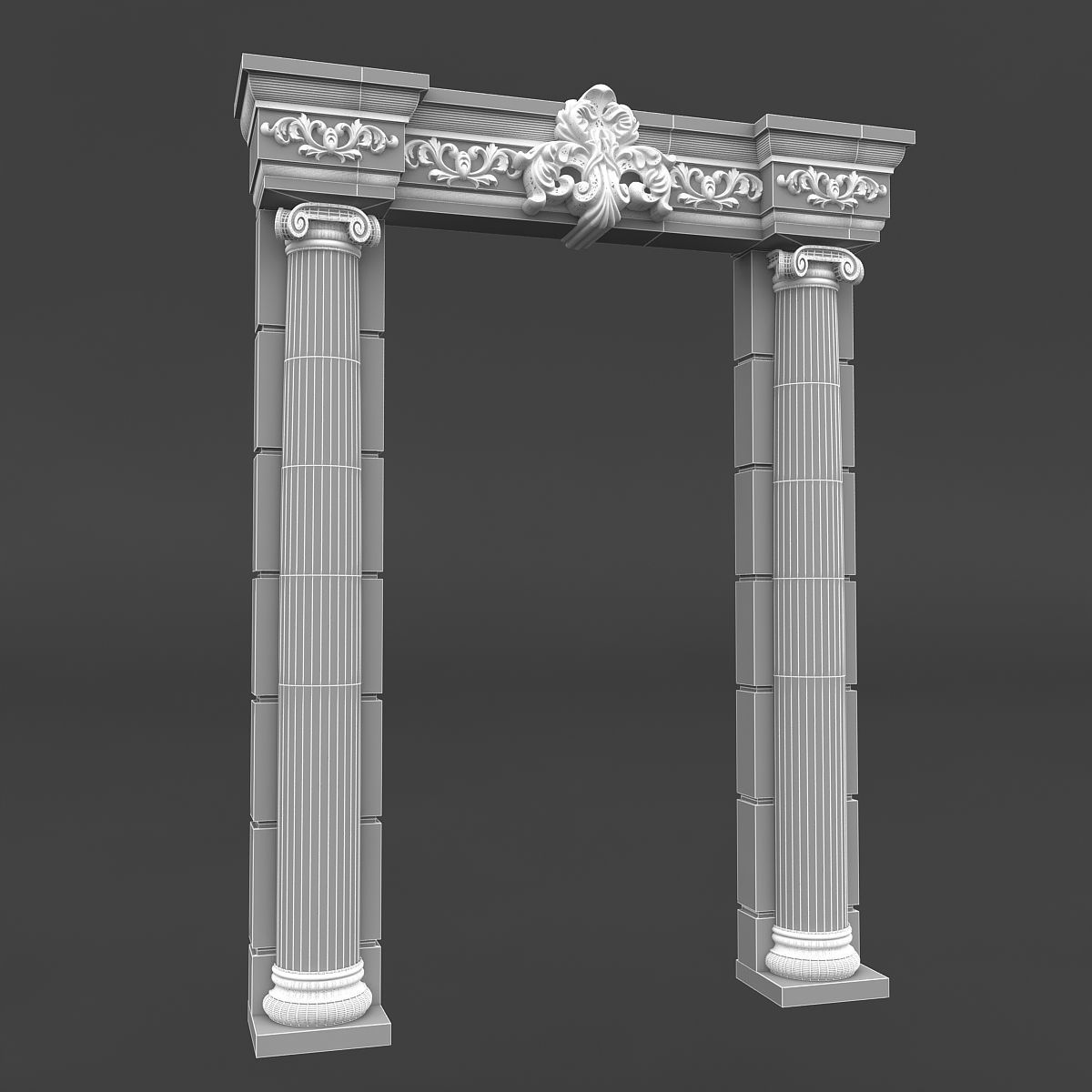 classic patterned door 03 3D model_4