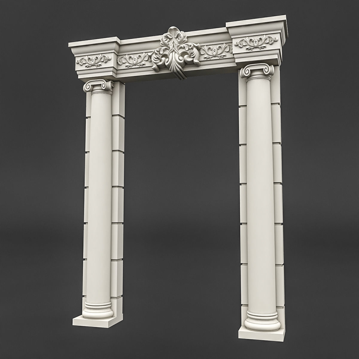 classic patterned door 03 3D model_1