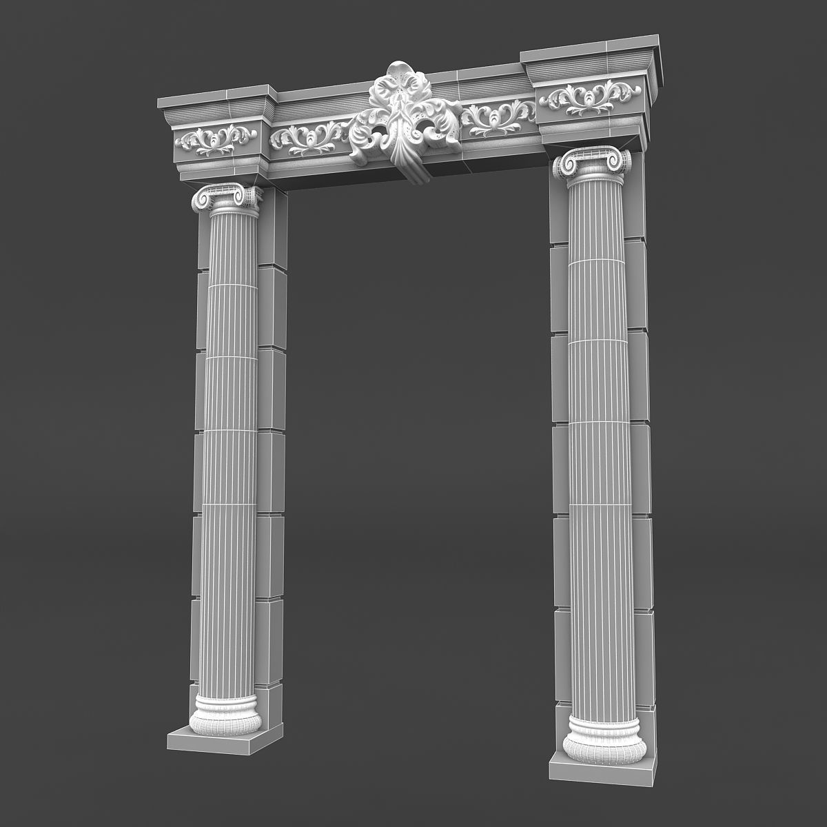 classic patterned door 03 3D model_5