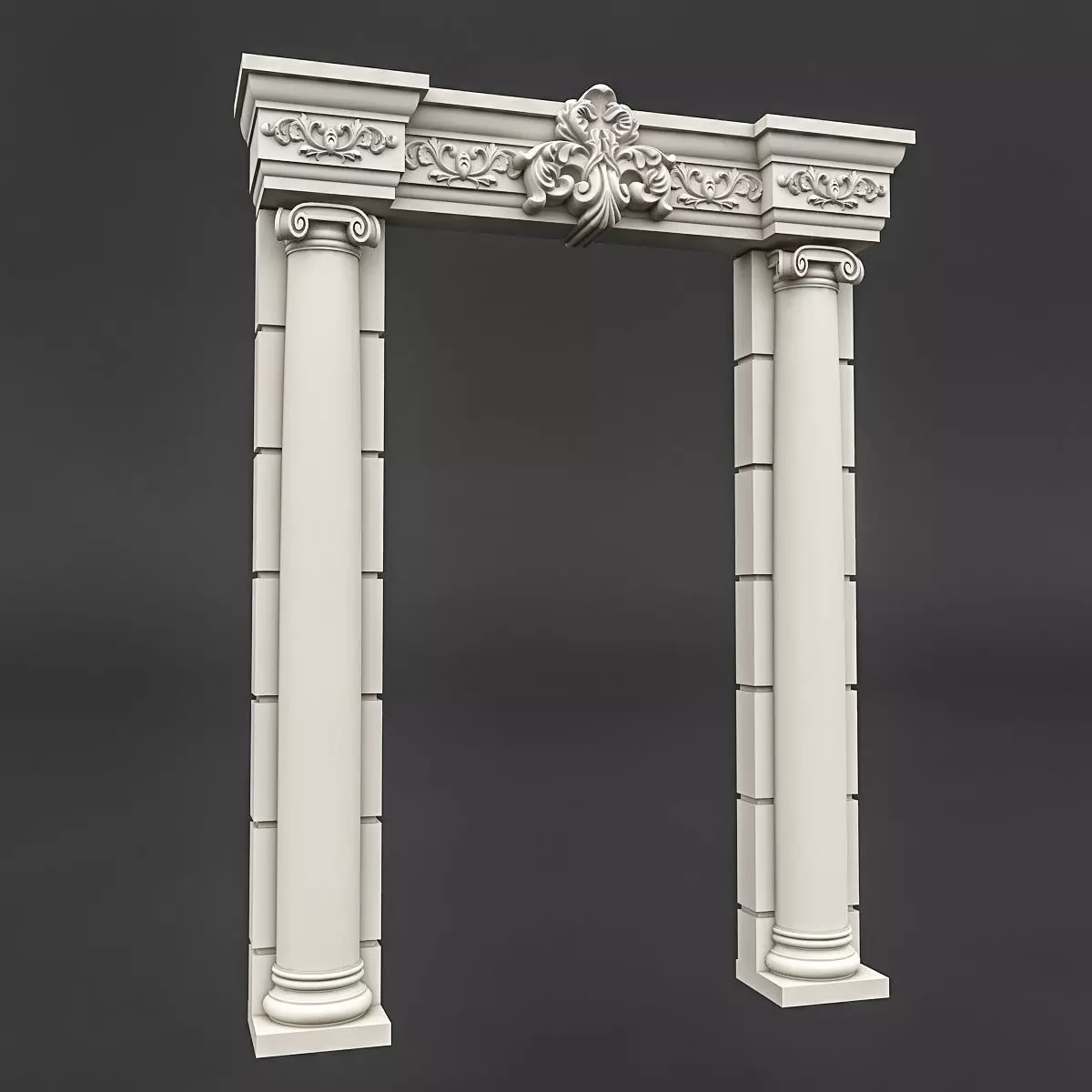 classic patterned door 03 3D model_0