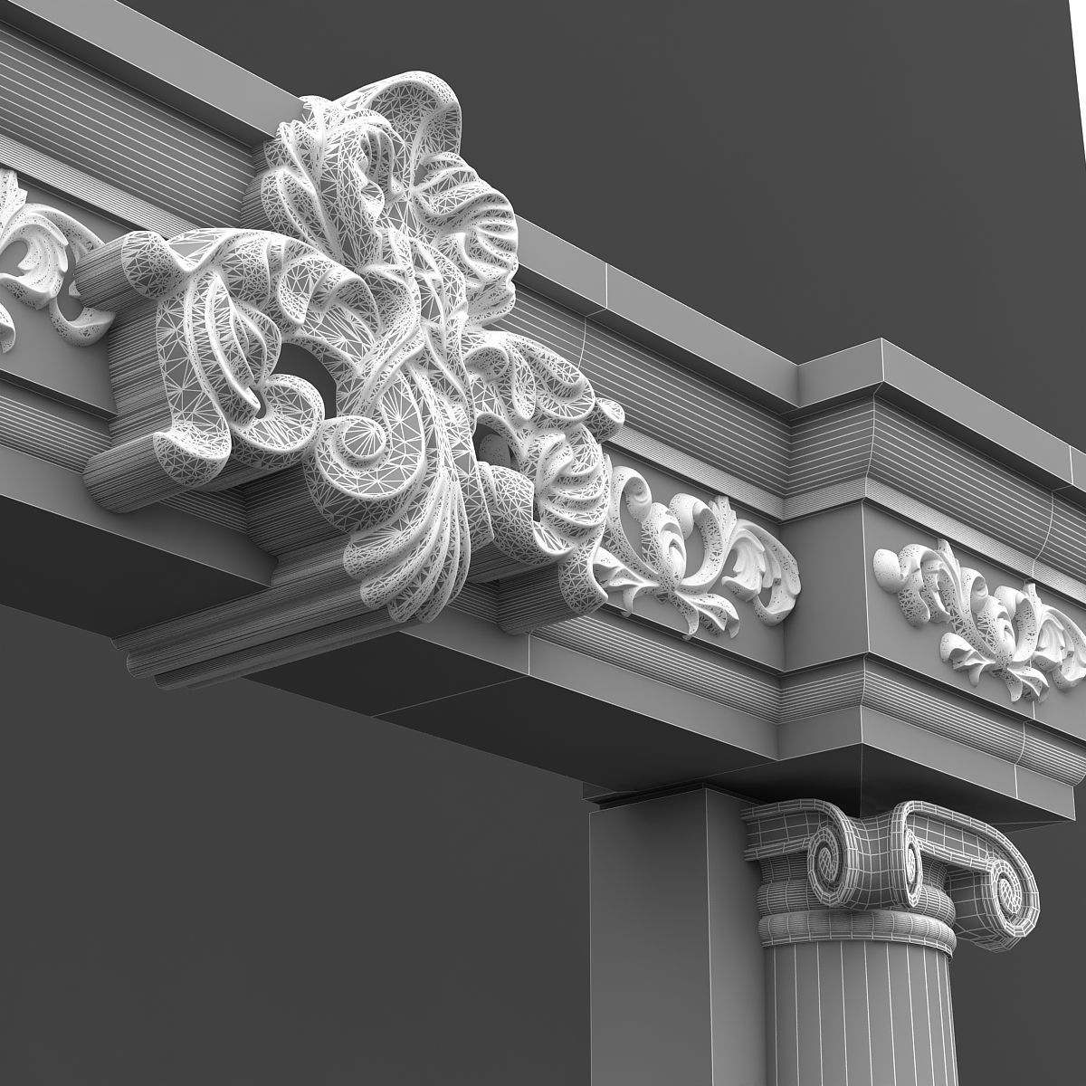 classic patterned door 03 3D model_7