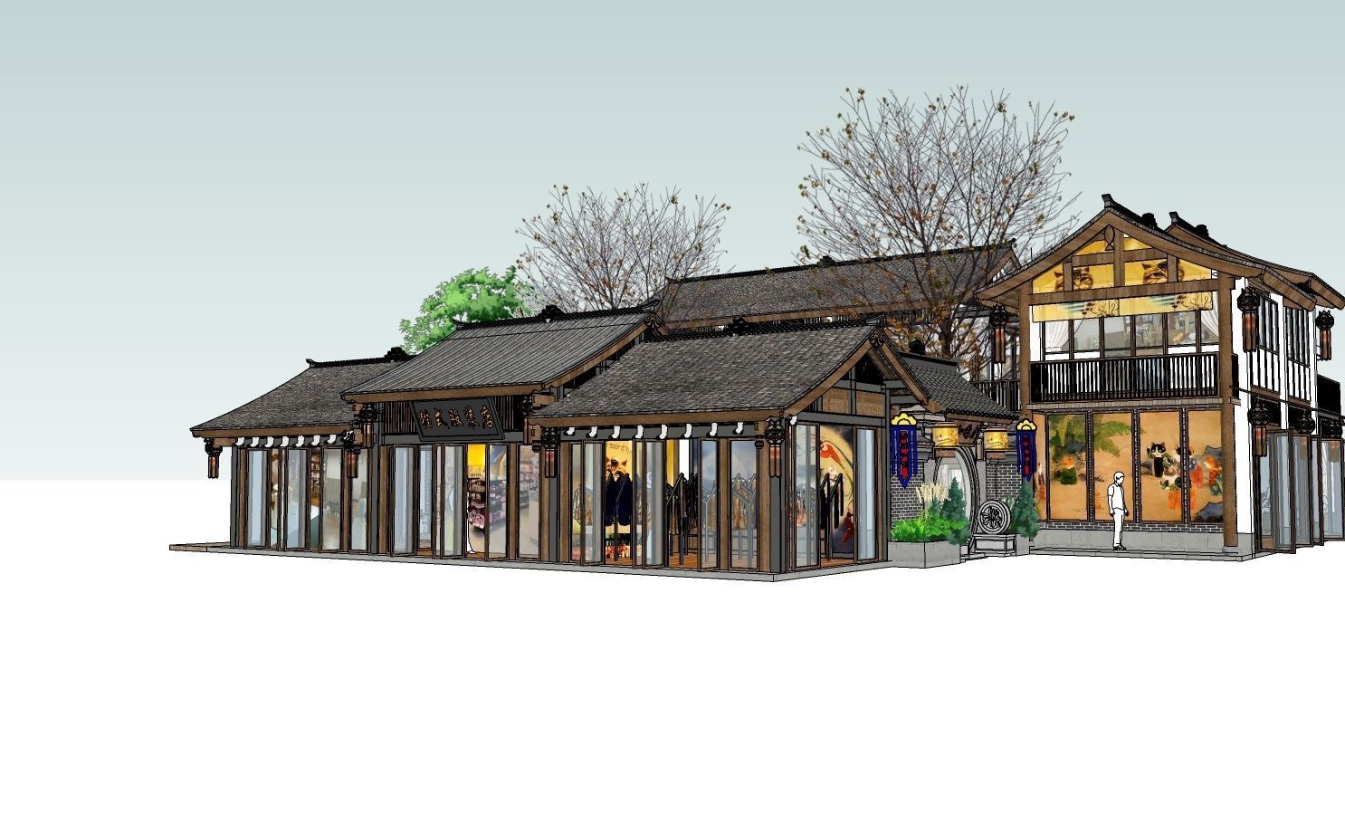 Sihe House with Chinese characteristics Low-poly 3D model_4