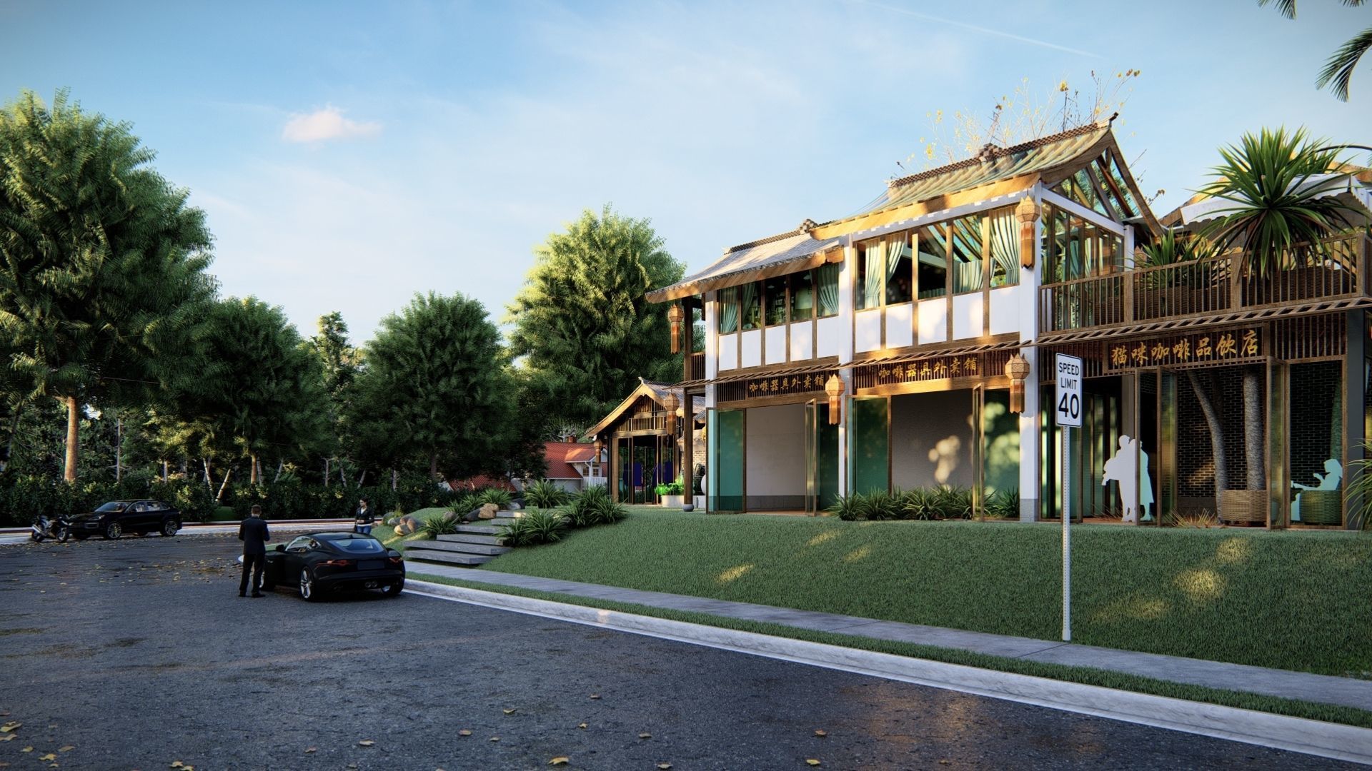 Sihe House with Chinese characteristics Low-poly 3D model_1