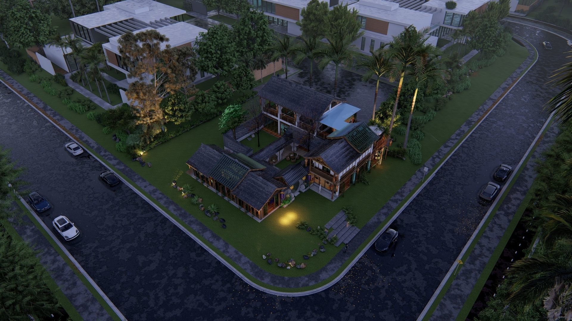 Sihe House with Chinese characteristics Low-poly 3D model_2