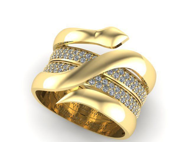 snake ring 3D print model_7