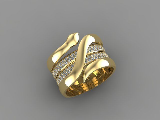 snake ring 3D print model_1