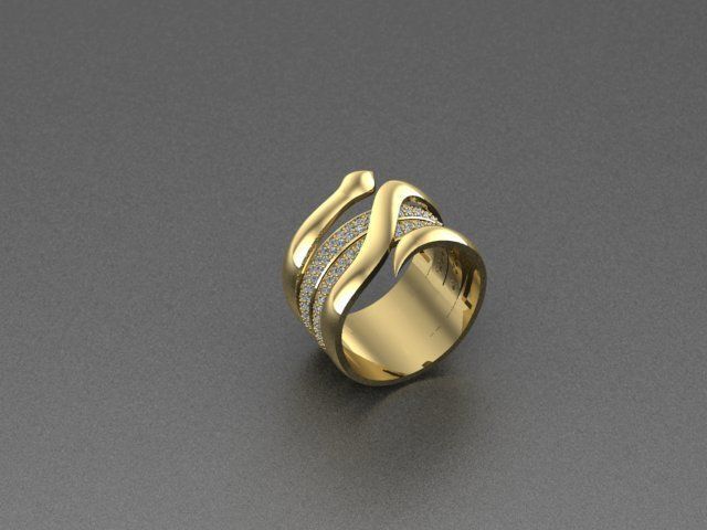 snake ring 3D print model_3