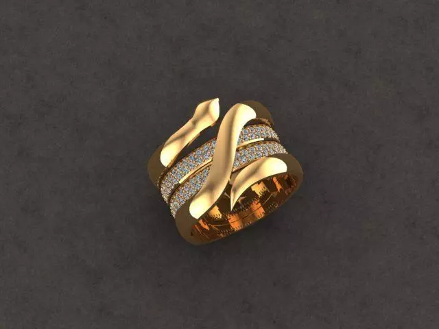 snake ring 3D print model_0