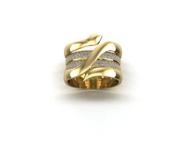 snake ring 3D print model_2