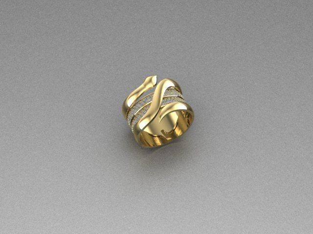 snake ring 3D print model_5