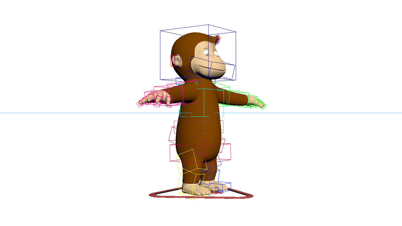 Cartoon Monkey Character  3D model Rigged 3D model_14
