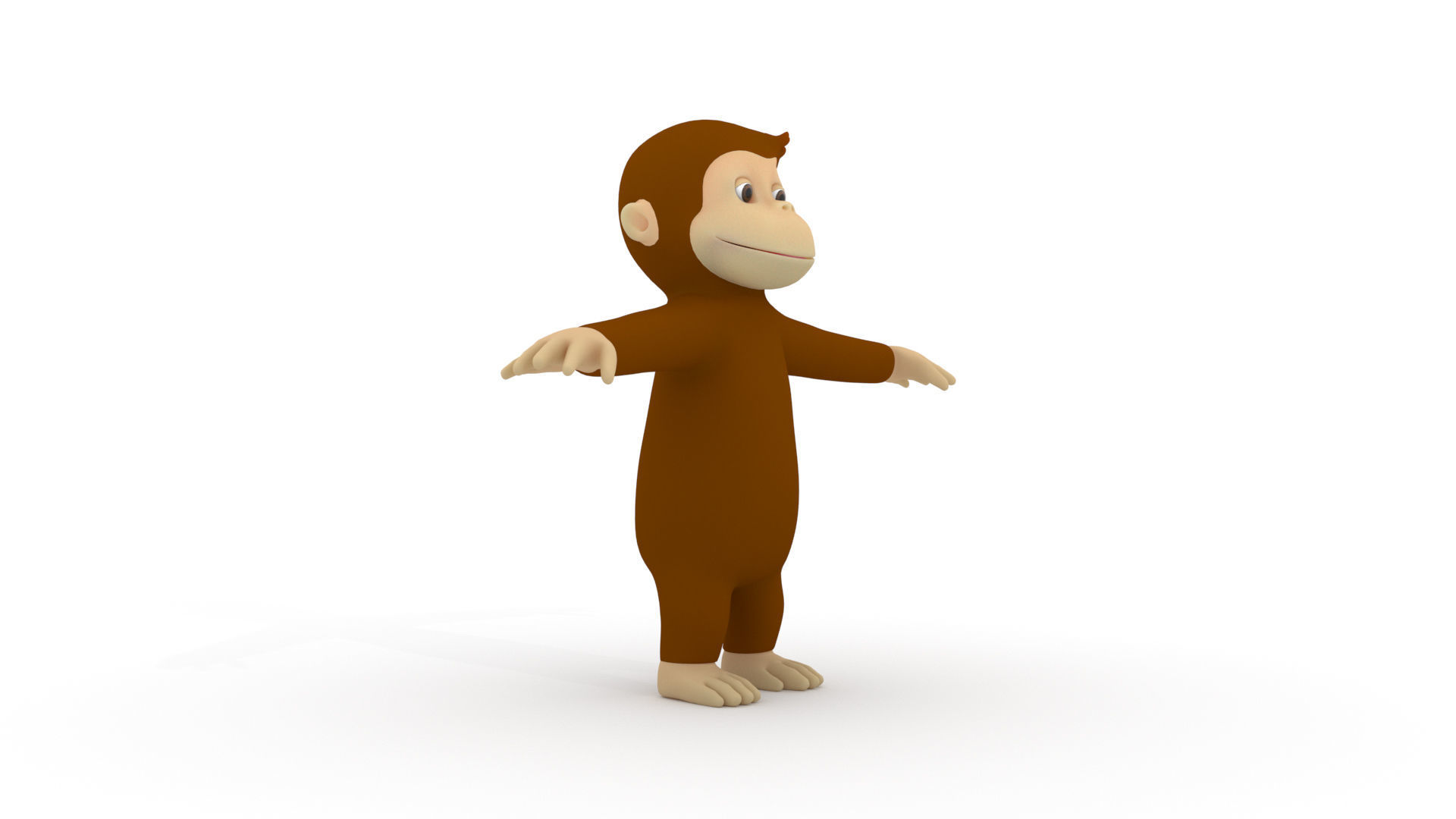 Cartoon Monkey Character  3D model Rigged 3D model_2