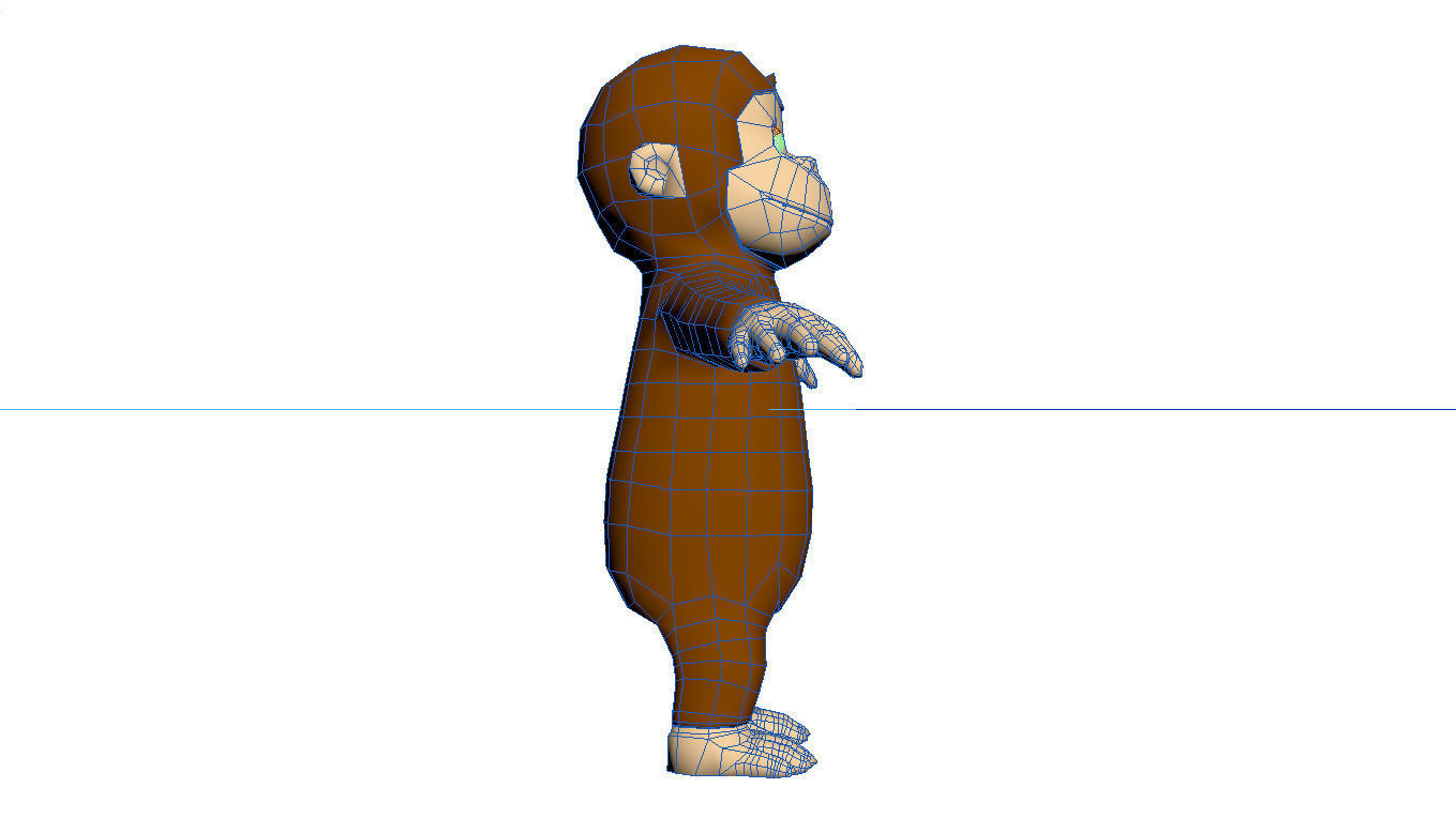 Cartoon Monkey Character  3D model Rigged 3D model_7