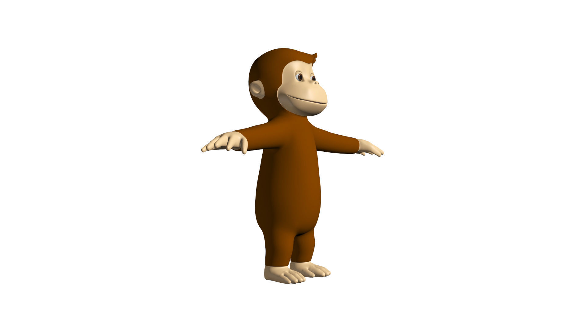 Cartoon Monkey Character  3D model Rigged 3D model_19