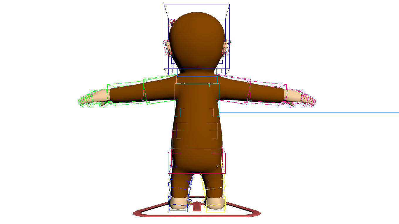 Cartoon Monkey Character  3D model Rigged 3D model_16